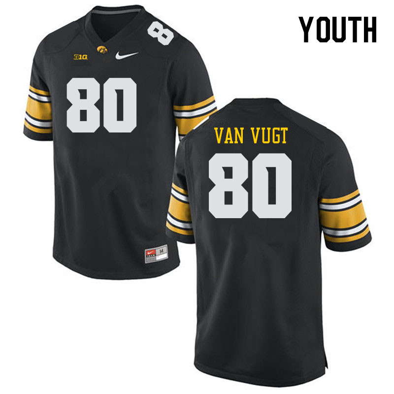 Youth #80 Kyson Van Vugt Iowa Hawkeyes College Football Jerseys Stitched-Black - Click Image to Close